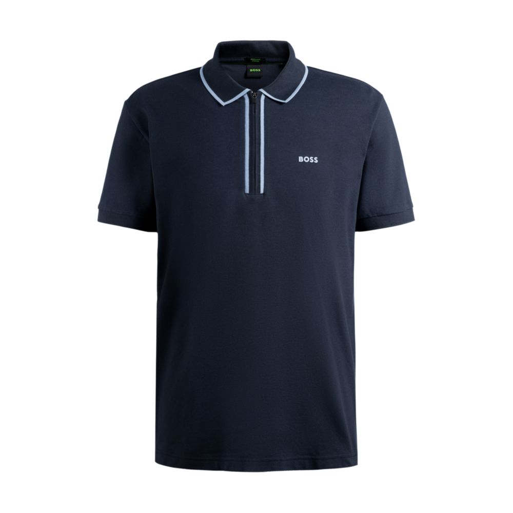 Рубашка-поло из эластичного хлопка с контрастными полосками BOSS, темно-синий
Рубашка-поло из эластичного хлопка с контрастными полосками BOSS, темно-синий