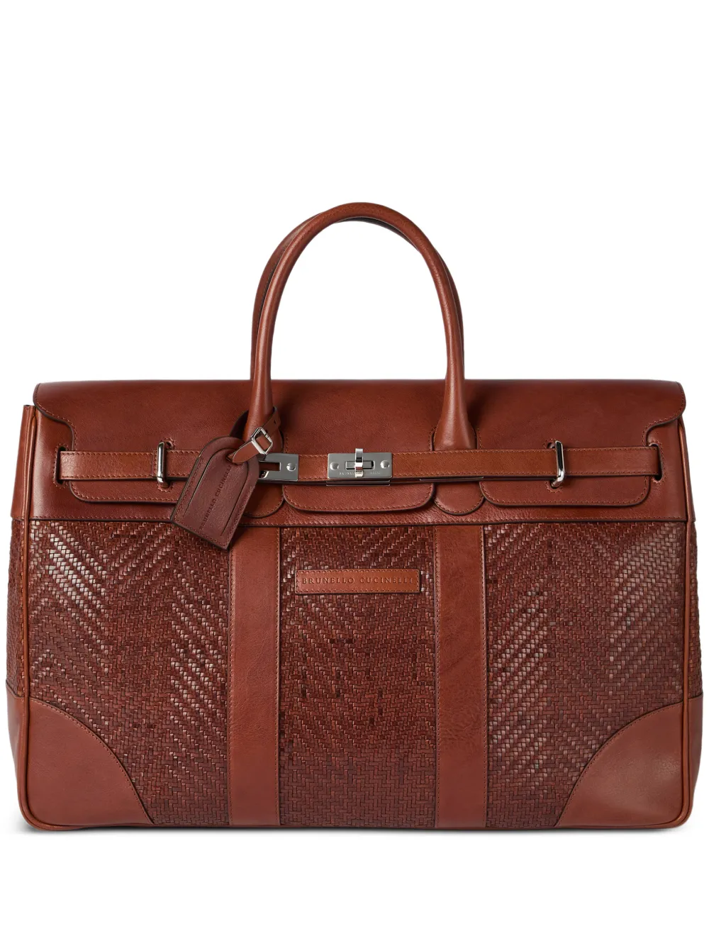 Плетеная дорожная сумка Brunello Cucinelli, коричневый
Плетеная дорожная сумка Brunello Cucinelli, коричневый