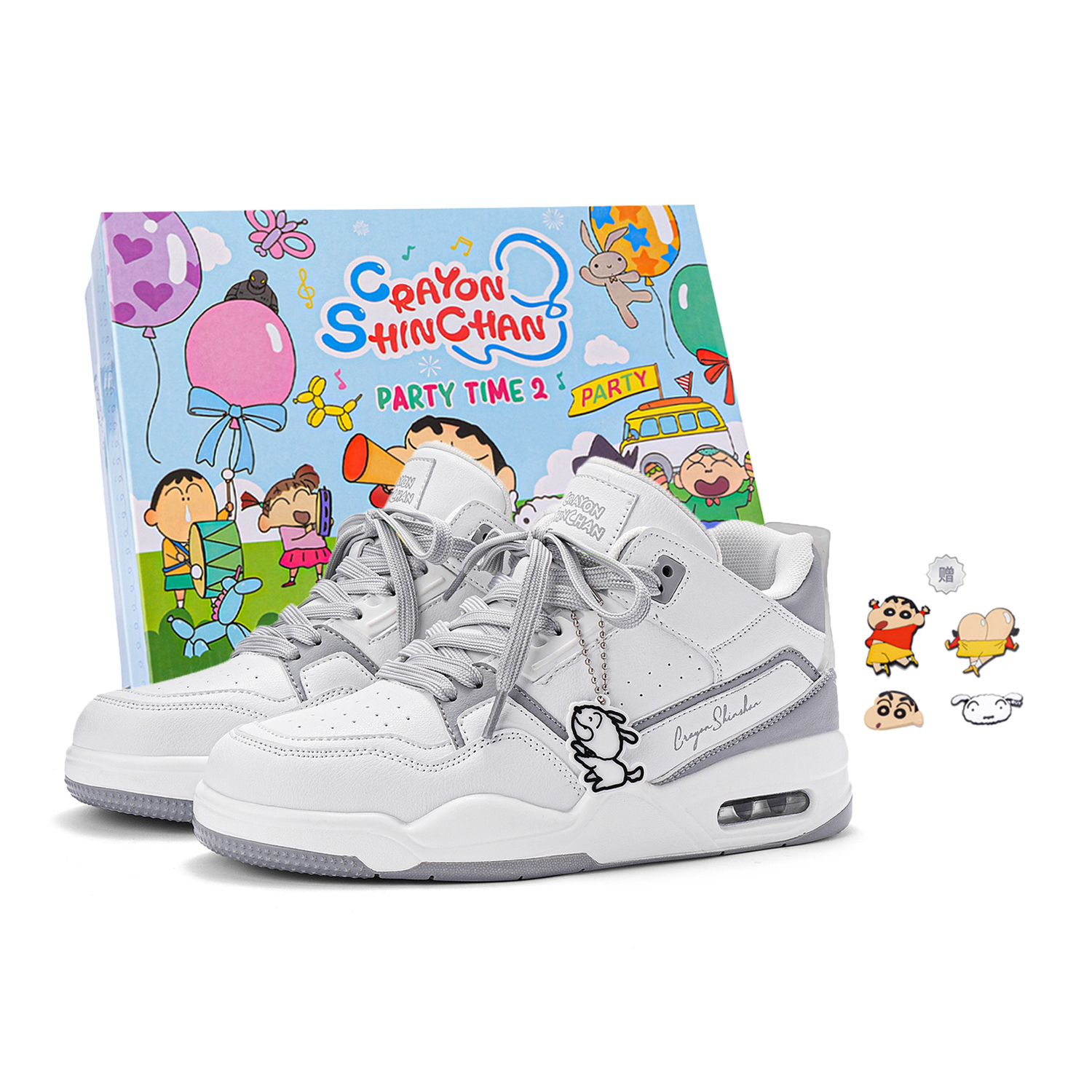 Crayon Shinchan Термоамортизирующие поддерживающие низкие скейтерские кроссовки с увеличенной высотой унисекс бело-серые + случайные пряжки для обуви 2 шт
Crayon Shinchan Термоамортизирующие поддерживающие низкие скейтерские кроссовки с увеличенной высотой унисекс бело-серые + случайные пряжки для обуви 2 шт