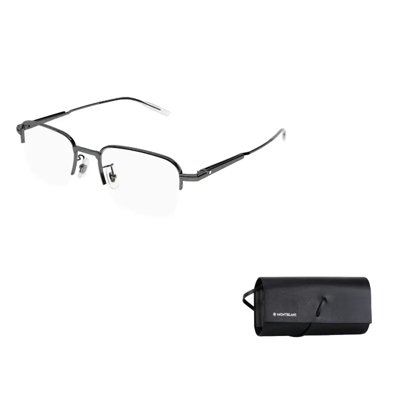 MONTBLANC Металлические квадратные очки унисекс, Gunmetal Gray 
MONTBLANC Металлические квадратные очки унисекс, Gunmetal Gray