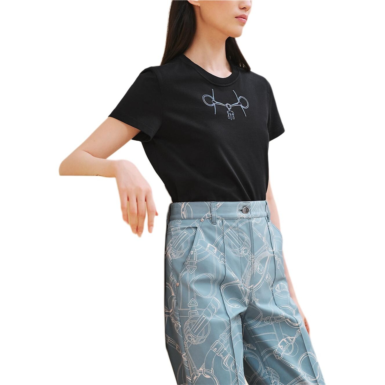 Футболка женская Hermes, черный 
Футболка женская Hermes, черный