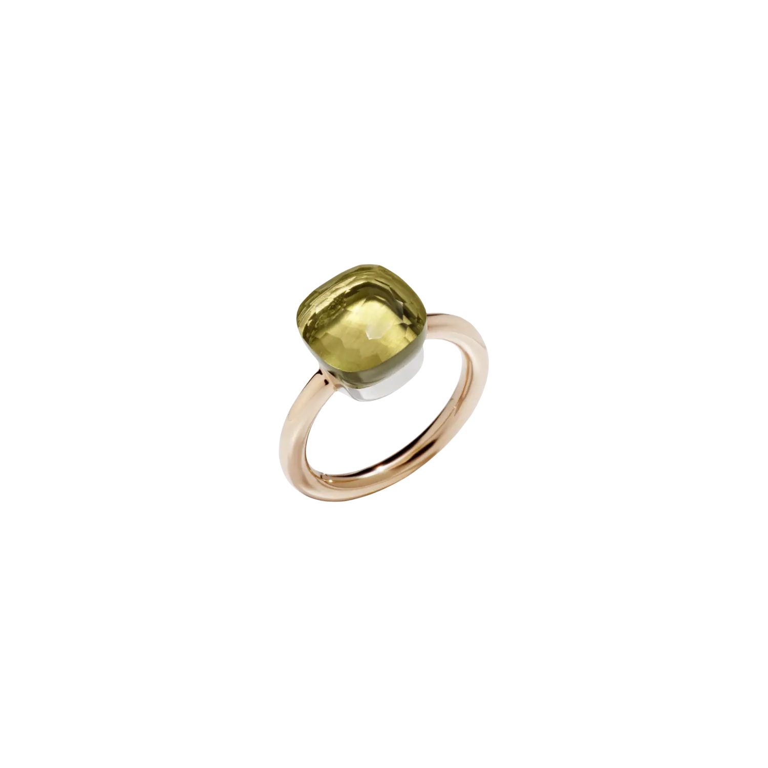 Кольцо Pomellato Nudo из розового и белого золота с лимонным кварцем