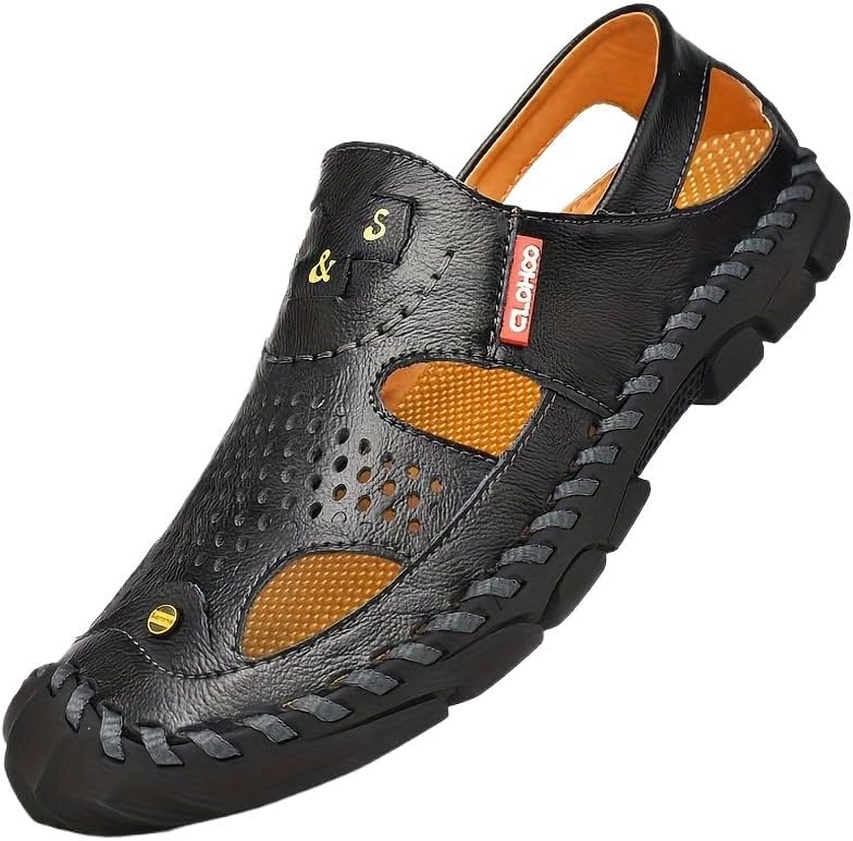 Мужские сандалии FmShi, прочные, ручной работы с противоскользящей подошвой, подходят для использования дома и на пляже, черный
Мужские сандалии FmShi, прочные, ручной работы с противоскользящей подошвой, подходят для использования дома и на пляже, черный