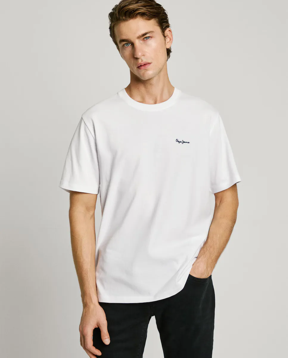 Мужская футболка с коротким рукавом и вышитым логотипом Pepe Jeans, белый
Мужская футболка с коротким рукавом и вышитым логотипом Pepe Jeans, белый