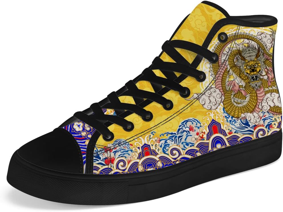 Высокие кеды из холста с драконом для мужчин и женщин, китайские кеды с драконом на высокой подошве, шнуровка, повседневная обувь, подарок для мужчин и женщин Chebing, желтый/фиолетовый
Высокие кеды из холста с драконом для мужчин и женщин, китайские кеды с драконом на высокой подошве, шнуровка, повседневная обувь, подарок для мужчин и женщин Chebing, желтый/фиолетовый