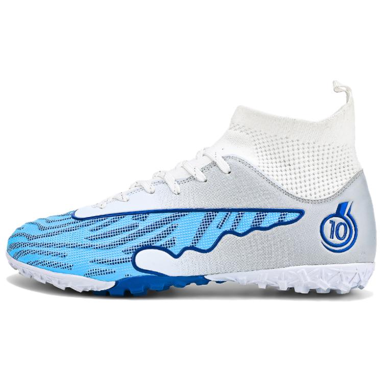 BIANSULONG Футбольные бутсы FG Rubber с длинными шипами для искусственного покрытия, дышащие, с поддержкой и устойчивостью к ударам, унисекс, бело-голубые, цвет White Blue-Turf 
BIANSULONG Футбольные бутсы FG Rubber с длинными шипами для искусственного покрытия, дышащие, с поддержкой и устойчивостью к ударам, унисекс, бело-голубые, цвет White Blue-Turf