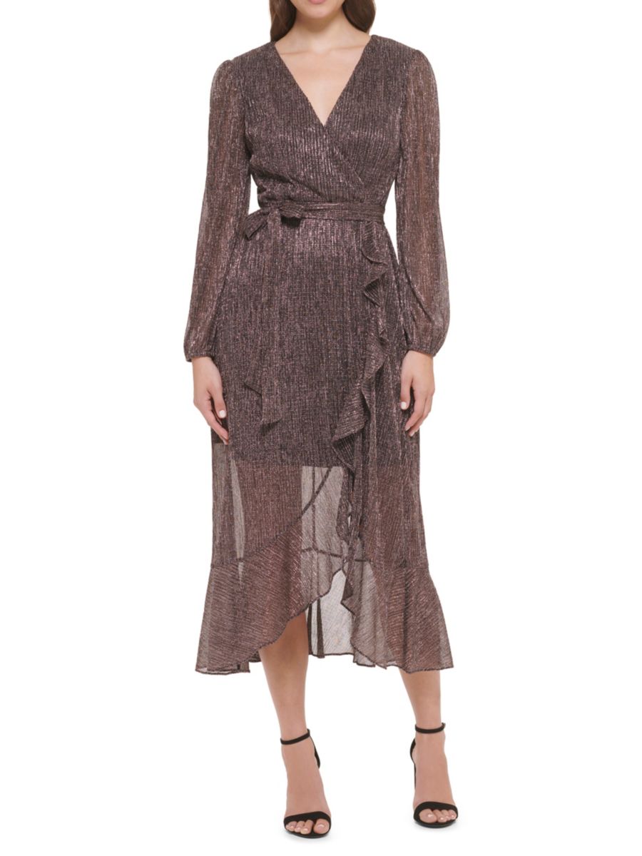 Платье миди с поясом и жатым металликом Kensie, цвет Rose Gold
Платье миди с поясом и жатым металликом Kensie, цвет Rose Gold