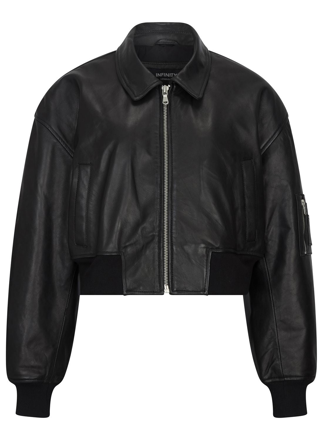 Укороченная кожаная куртка-бомбер TruClothing, черный
Укороченная кожаная куртка-бомбер TruClothing, черный