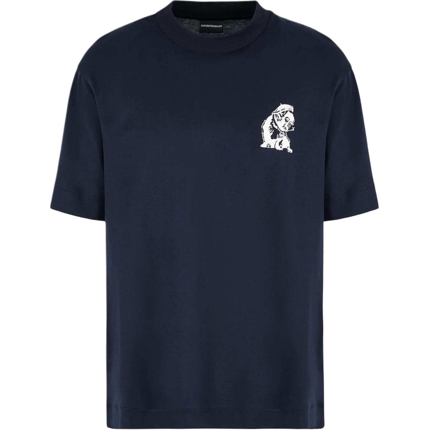 Футболка из джерси с добавлением лиоцелла с вышивкой французского бульдога EMPORIO ARMANI, морской синий
Футболка из джерси с добавлением лиоцелла с вышивкой французского бульдога EMPORIO ARMANI, морской синий