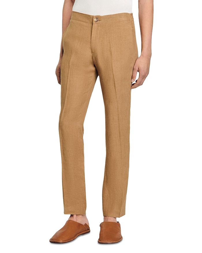 Классические брюки для костюма Sandro, коричневый/бежевый 
Классические брюки для костюма Sandro, коричневый/бежевый