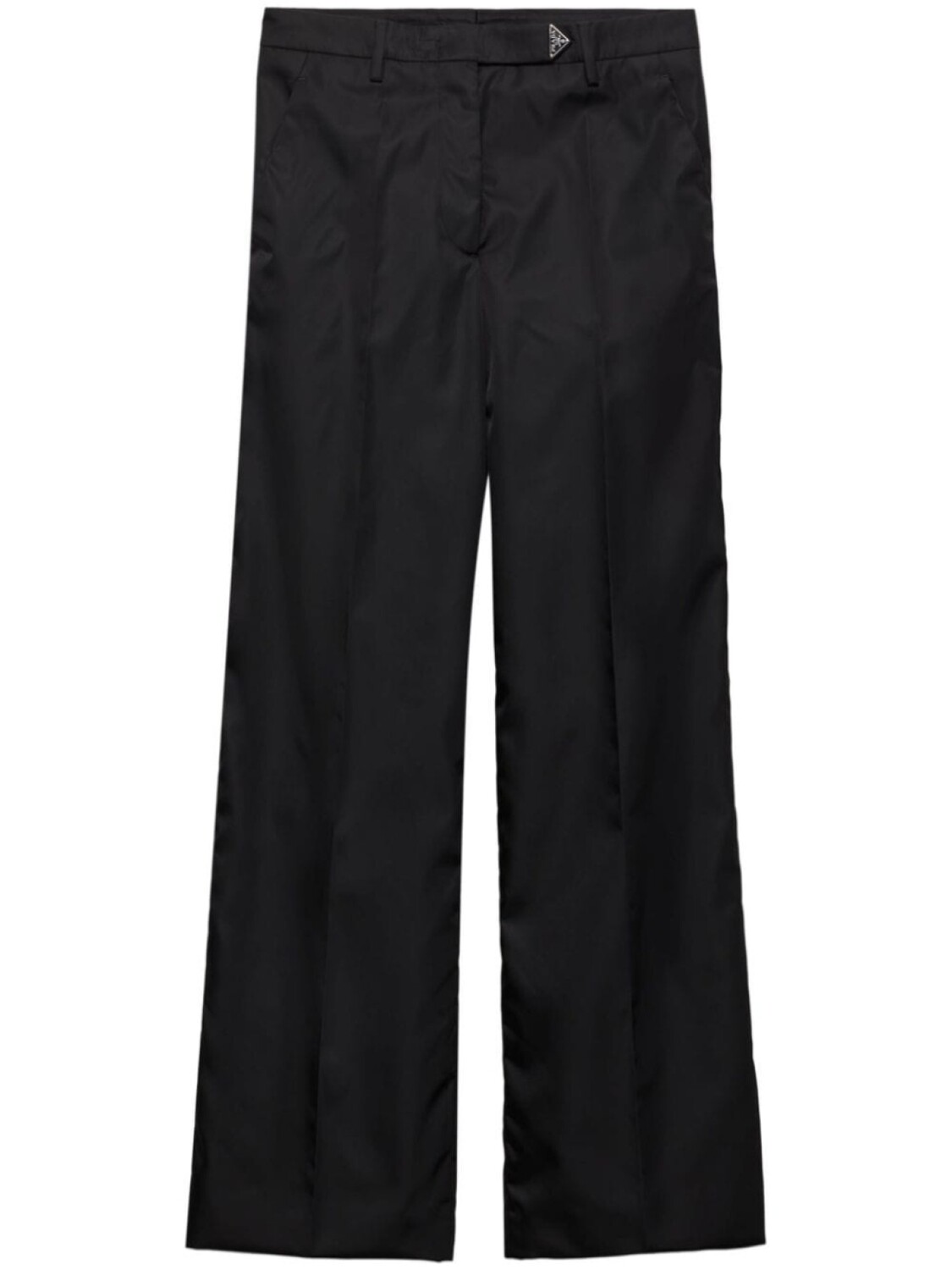 Прямые брюки с треугольным логотипом Prada, черный
Прямые брюки с треугольным логотипом Prada, черный