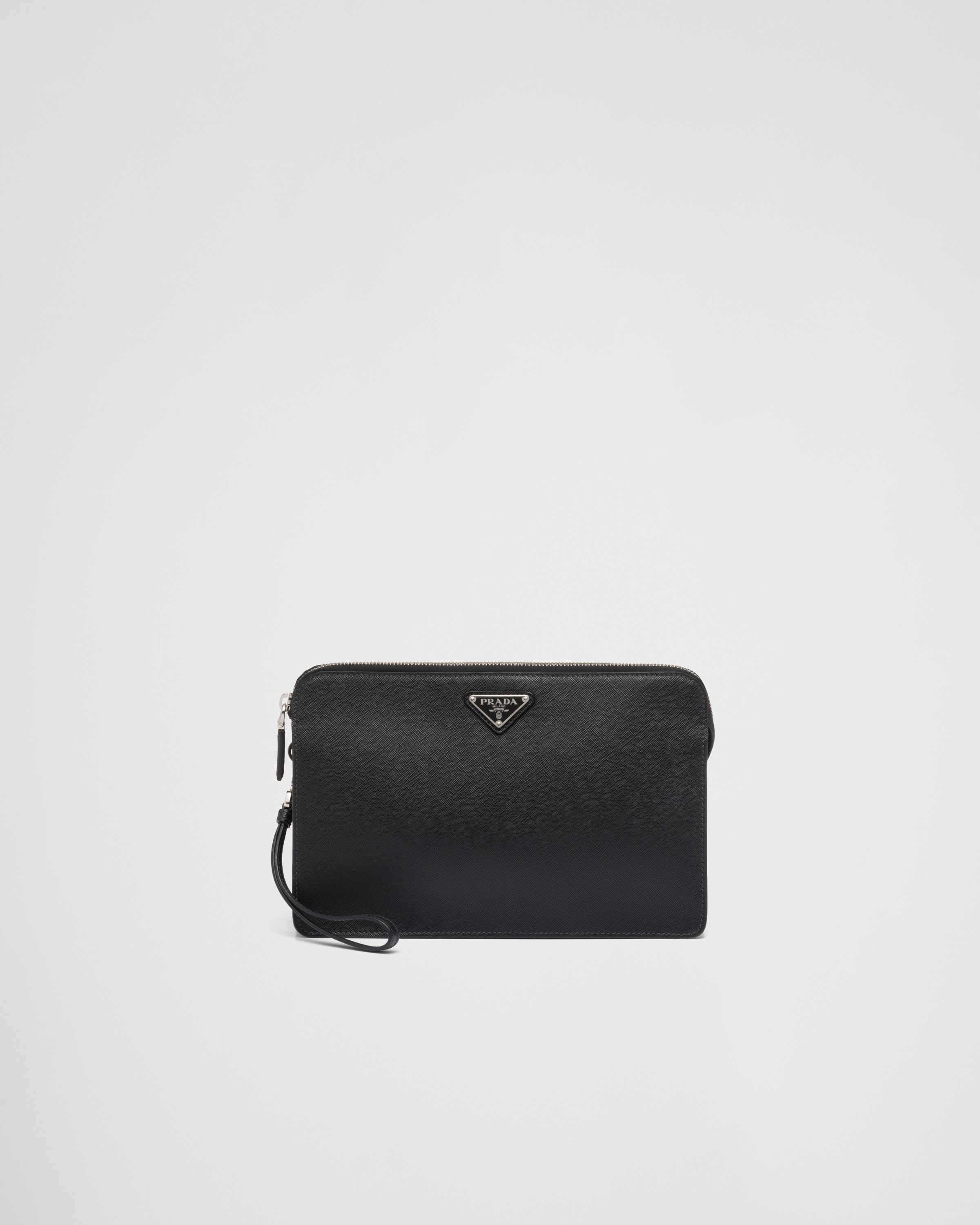 Кожаный клатч Saffiano Prada, черный
Кожаный клатч Saffiano Prada, черный