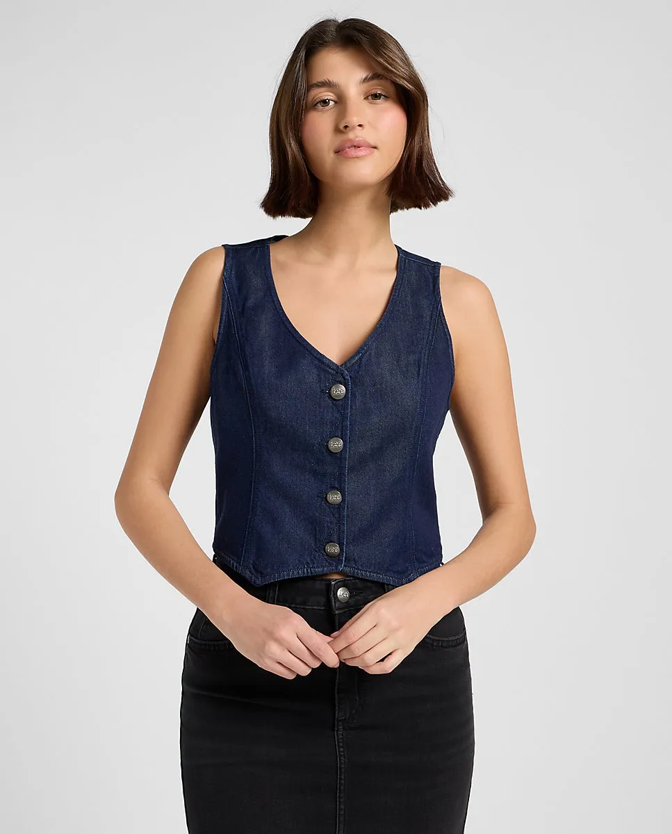 Женский жилет с V-образным вырезом и застежкой на пуговицы Lee, темно-синий
Женский жилет с V-образным вырезом и застежкой на пуговицы Lee, темно-синий