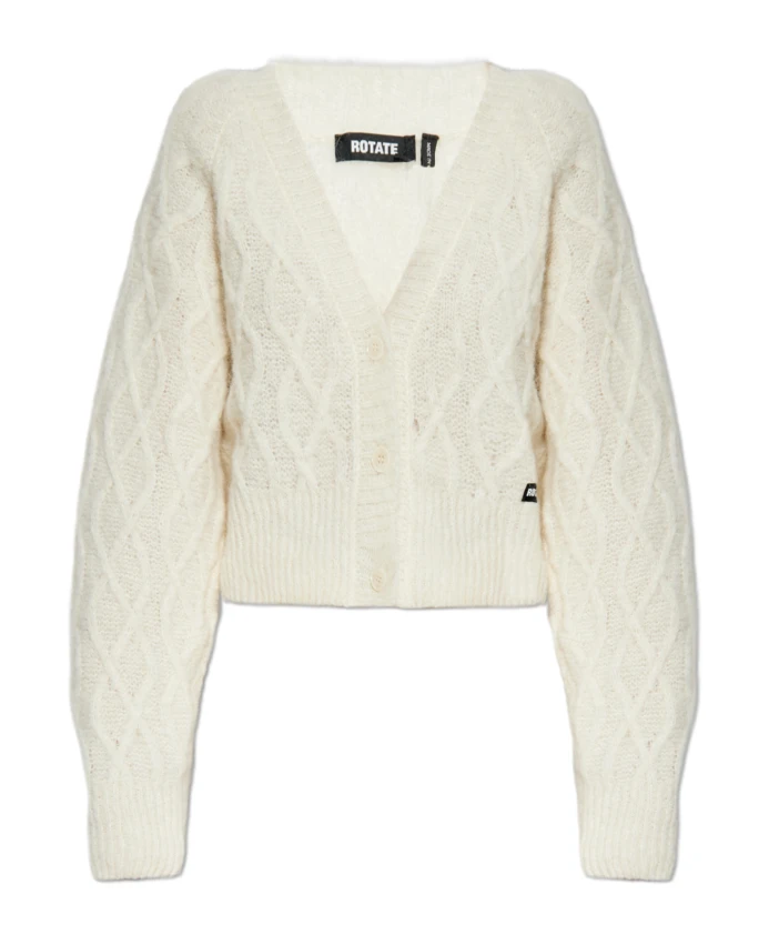 Кардиган с нашивкой с логотипом. Rotate Birger Christensen, бежевый
Кардиган с нашивкой с логотипом. Rotate Birger Christensen, бежевый