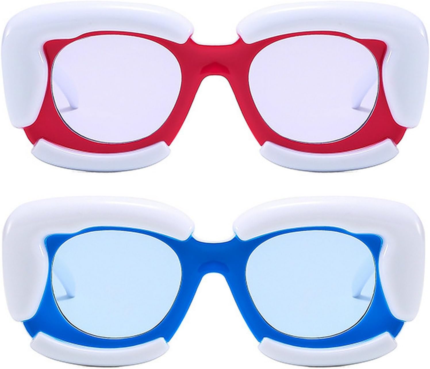 Модные толстые круглые надувные солнцезащитные очки для женщин и мужчин в стиле ретро, массивные овальные, для фестивалей и вечеринок, конфетных цветов, панк mincl, 2pcs-blue&red
Модные толстые круглые надувные солнцезащитные очки для женщин и мужчин в стиле ретро, массивные овальные, для фестивалей и вечеринок, конфетных цветов, панк mincl, 2pcs-blue&red