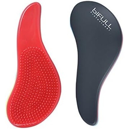 Распутывающая щетка черного цвета с прорезиненным покрытием Bifull 
Распутывающая щетка черного цвета с прорезиненным покрытием Bifull