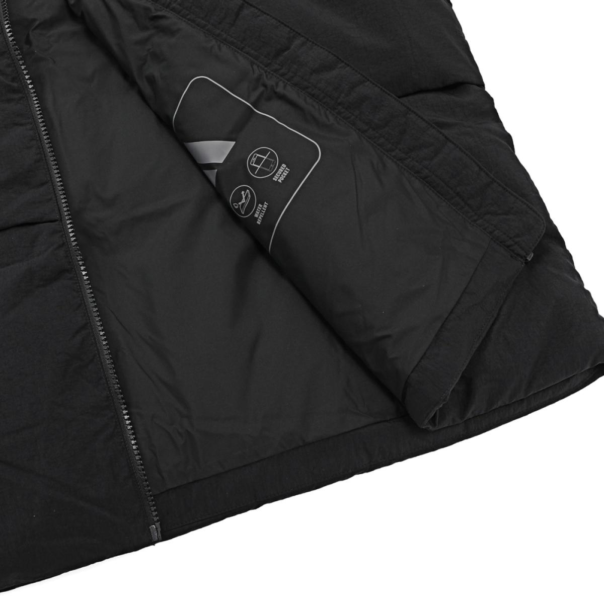 Куртка пуховая унисекс черная с ожерельем Adidas, черный+ожерелье*1 
Куртка пуховая унисекс черная с ожерельем Adidas, черный+ожерелье*1