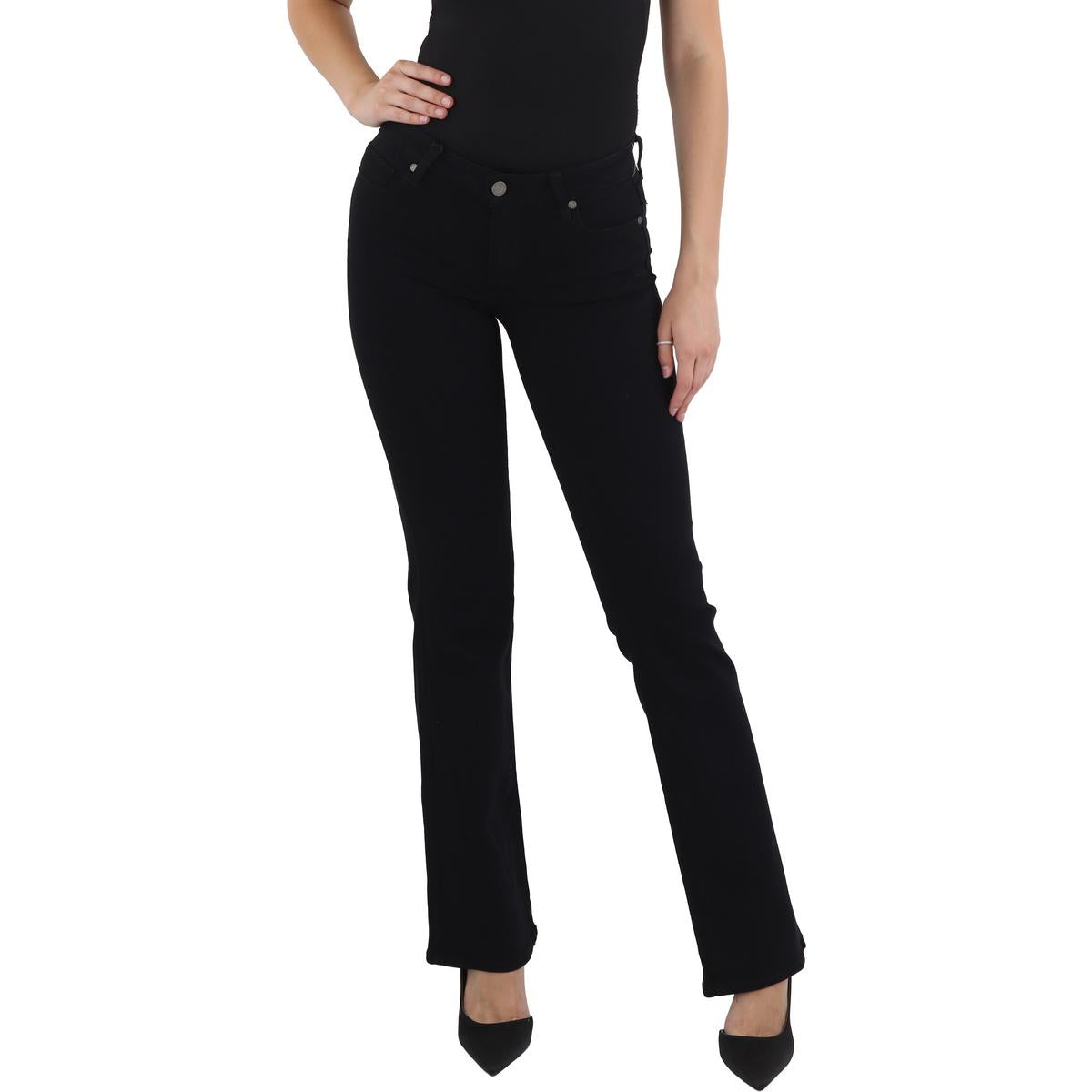 Женские джинсы буткат с низкой посадкой Paige, черный 
Женские джинсы буткат с низкой посадкой Paige, черный