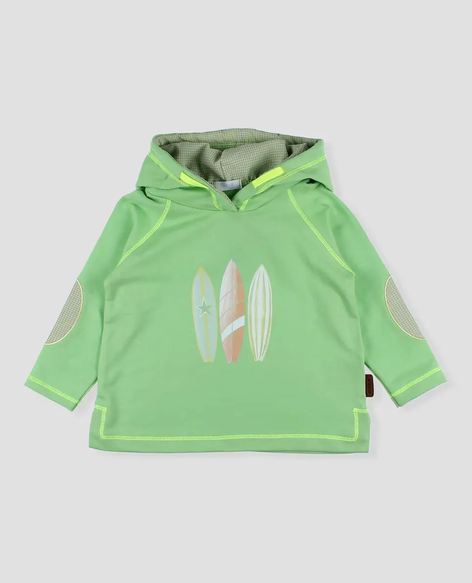 Толстовка с капюшоном для мальчика с досками для серфинга Foque, цвет Verde Agua 
Толстовка с капюшоном для мальчика с досками для серфинга Foque, цвет Verde Agua