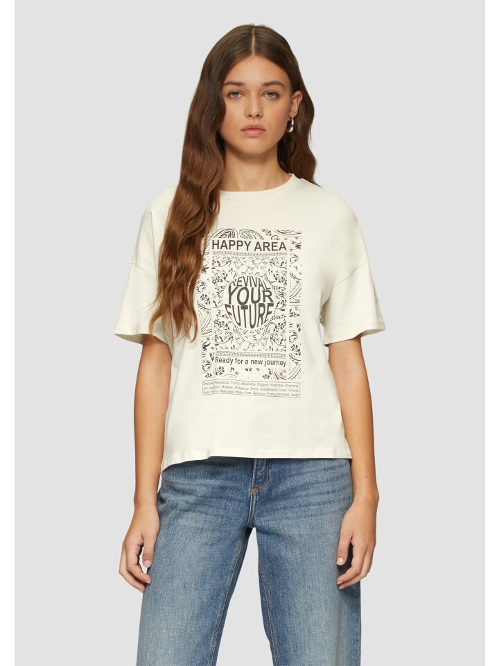 Футболка QS T-Shirt kurzarm, кремовый 
Футболка QS T-Shirt kurzarm, кремовый