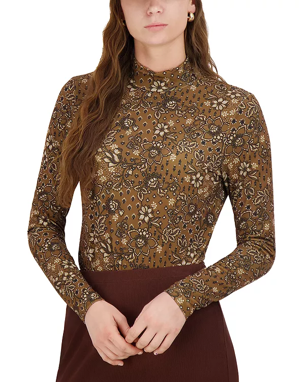 Топ с воротником-стойкой и принтом Point, коричневый
Топ с воротником-стойкой и принтом Point, коричневый