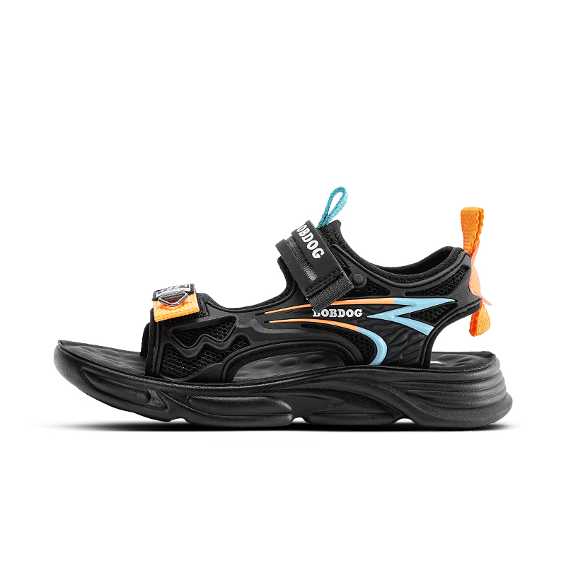 Детские сандалии с амортизацией и износостойкостью BOBDOG, черный/синий/оранжевый 
Детские сандалии с амортизацией и износостойкостью BOBDOG, черный/синий/оранжевый