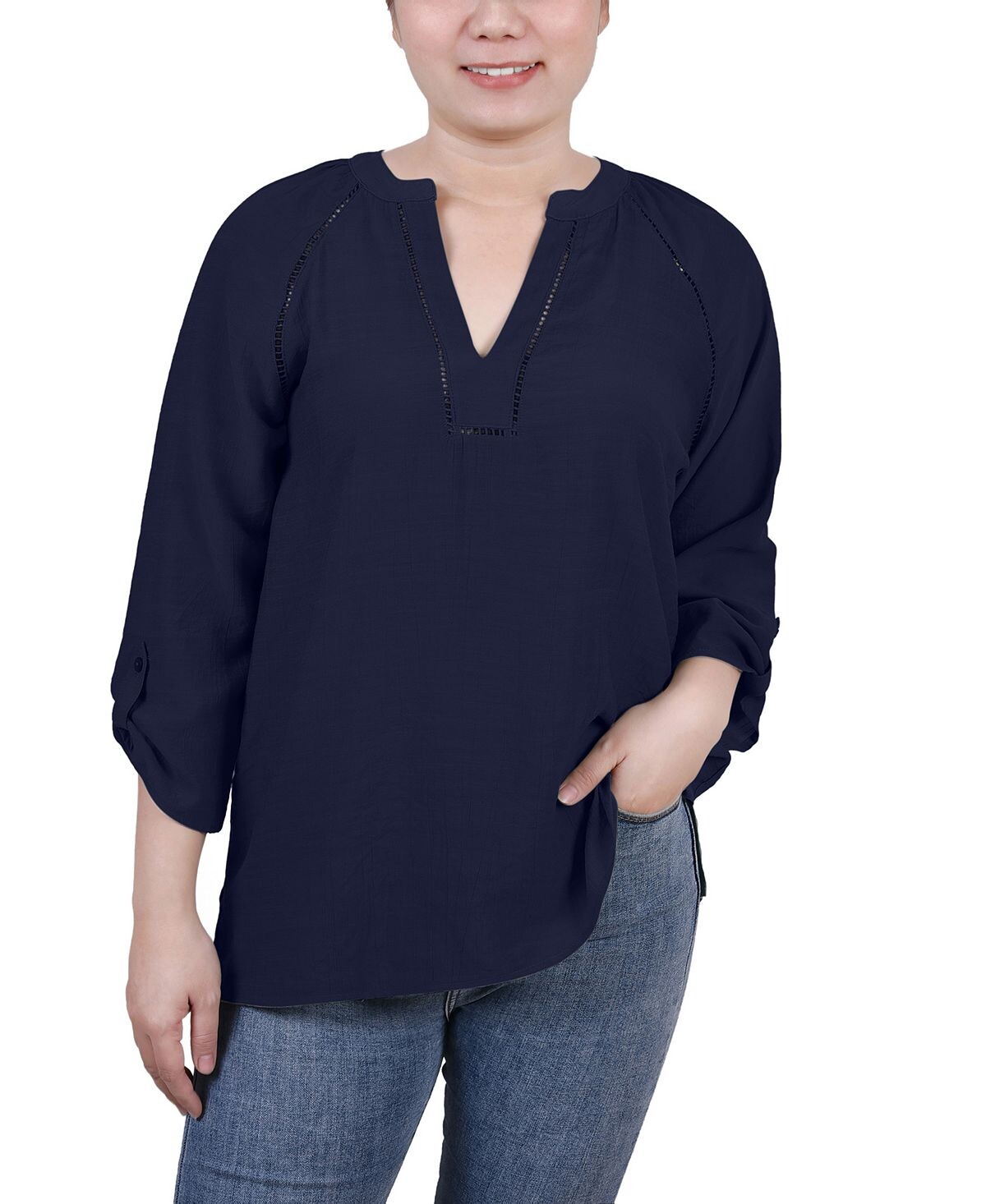 Блуза Petite с рукавами реглан и разрезом на шее NY Collection, темно-синий
Блуза Petite с рукавами реглан и разрезом на шее NY Collection, темно-синий