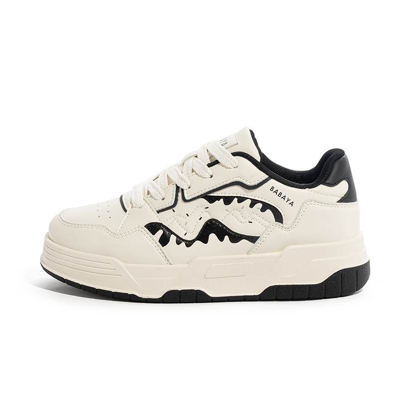 Нескользящие и износостойкие дышащие низкие детские кроссовки для скейтбординга для подростков BABAYA KIDS, белый/черный 
Нескользящие и износостойкие дышащие низкие детские кроссовки для скейтбординга для подростков BABAYA KIDS, белый/черный