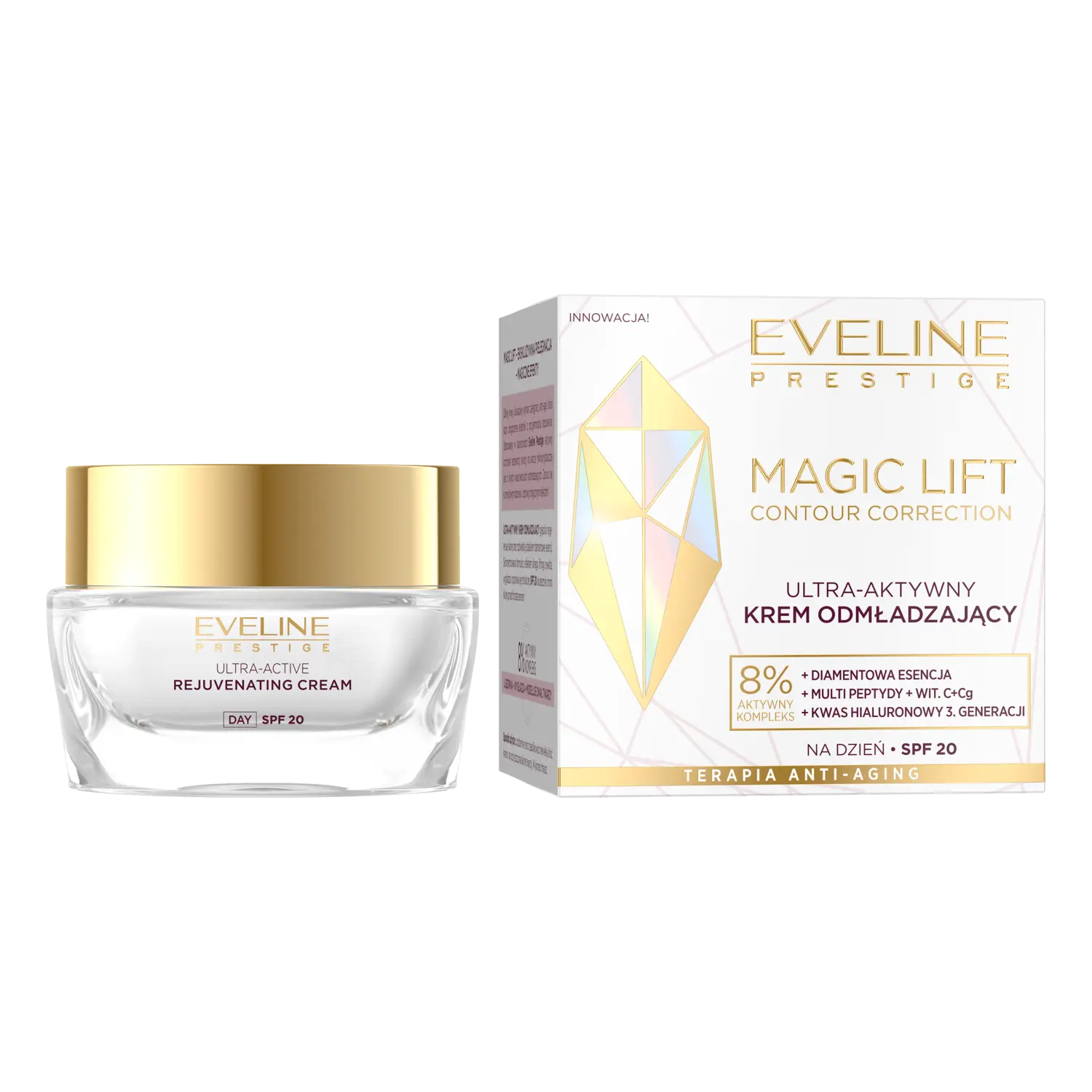Ультраактивный омолаживающий крем для лица с spf20 Eveline Cosmetics Magic Lift, 50 мл
Ультраактивный омолаживающий крем для лица с spf20 Eveline Cosmetics Magic Lift, 50 мл