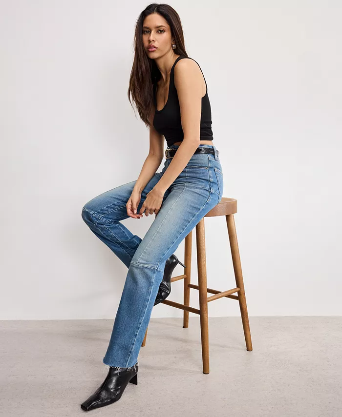 Женские джинсы Icon Straight Good American, синий 
Женские джинсы Icon Straight Good American, синий