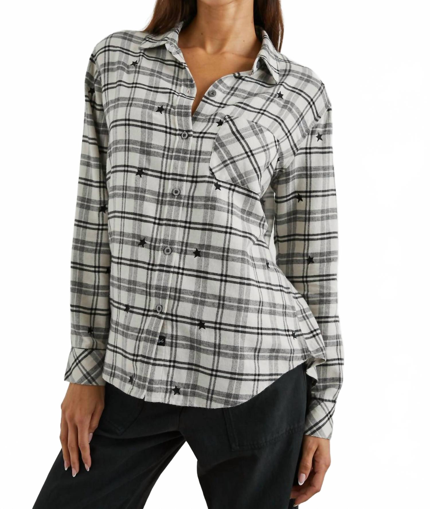 Рубашка Milo в клетку цвета слоновой кости со звездами Rails, Ivory Check Stars
Рубашка Milo в клетку цвета слоновой кости со звездами Rails, Ivory Check Stars