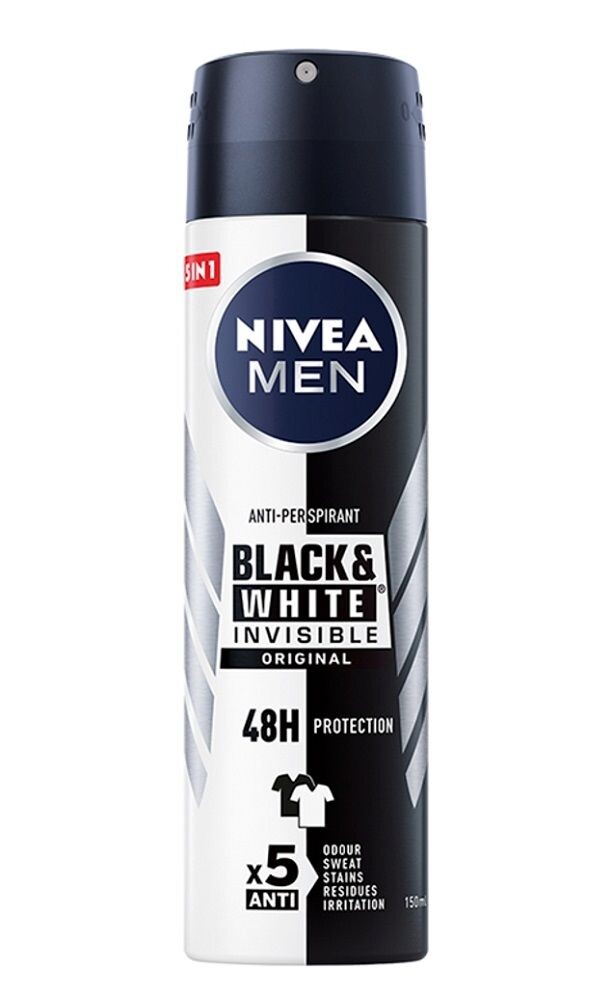 Nivea Men Black&White Invisible Original антиперспирант для мужчин, 150 ml
Nivea Men Black&White Invisible Original антиперспирант для мужчин, 150 ml