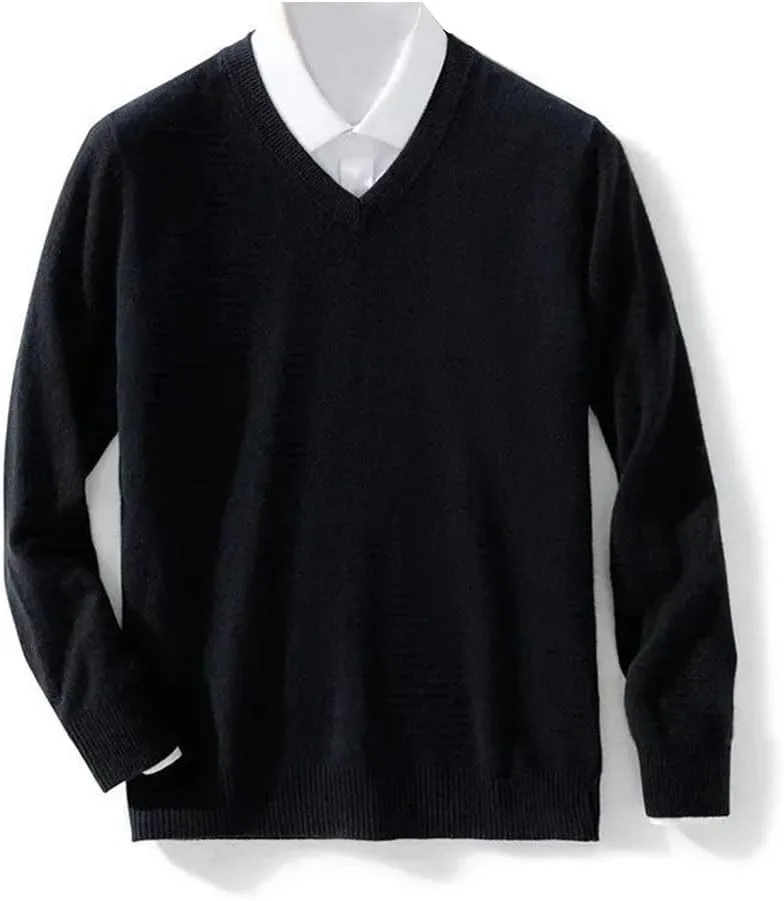 Мужской шерстяной свитер с V-образным вырезом
Мужской шерстяной свитер с V-образным вырезом
