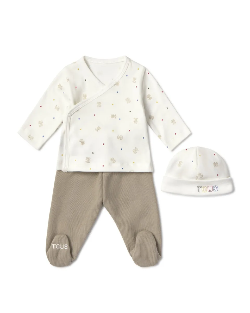 Комплект для новорожденного из хлопка с медвежатами и звездочками Tous, светло-бежевый
Комплект для новорожденного из хлопка с медвежатами и звездочками Tous, светло-бежевый