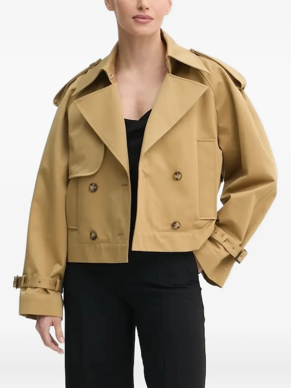 Двубортный хлопковый жакет IVY OAK, нейтральный
Двубортный хлопковый жакет IVY OAK, нейтральный