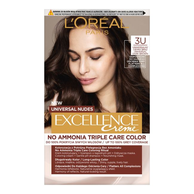 L'Oreal Excellence Creme Универсальная краска для волос Nudes L'oreal Paris, цвет 3u
L'Oreal Excellence Creme Универсальная краска для волос Nudes L'oreal Paris, цвет 3u