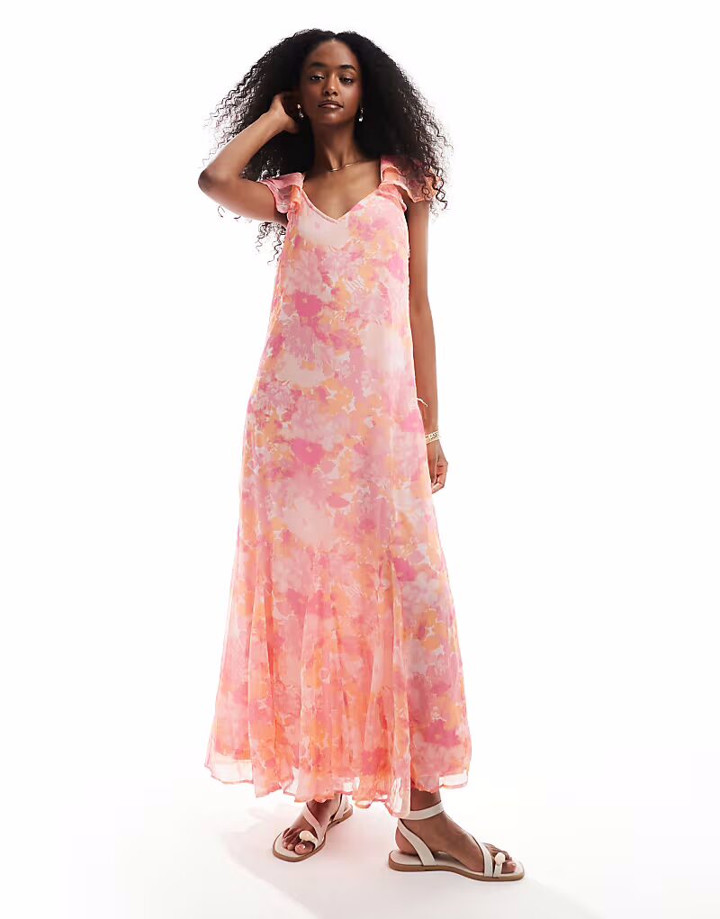 Платье Vero Moda Smilla длиной до щиколотки с рукавами-крылышками и розовым размытым цветочным принтом
Платье Vero Moda Smilla длиной до щиколотки с рукавами-крылышками и розовым размытым цветочным принтом