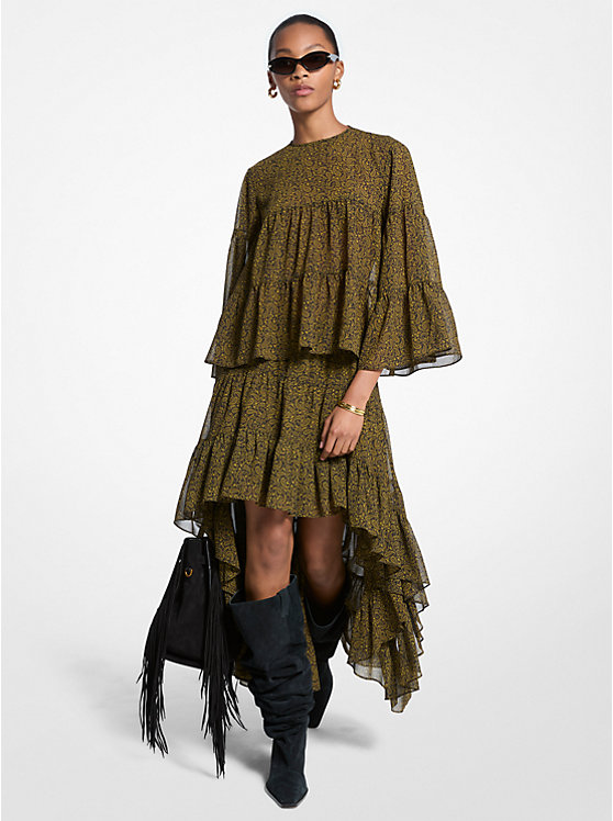 Асимметричная ярусная юбка из жоржета с принтом «пейсли» Michael Kors, зеленый
Асимметричная ярусная юбка из жоржета с принтом «пейсли» Michael Kors, зеленый