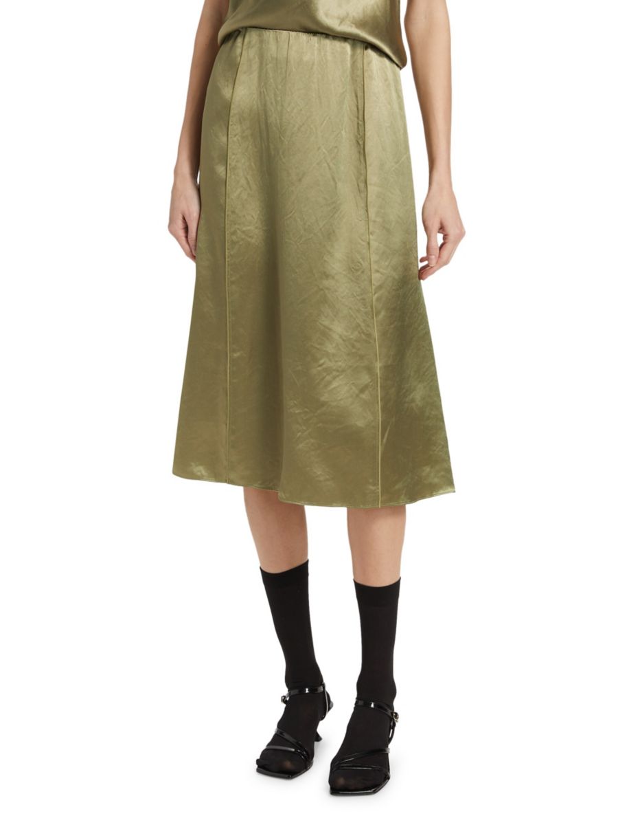 Юбка миди с атласными вставками Vince, цвет Earthly 
Юбка миди с атласными вставками Vince, цвет Earthly