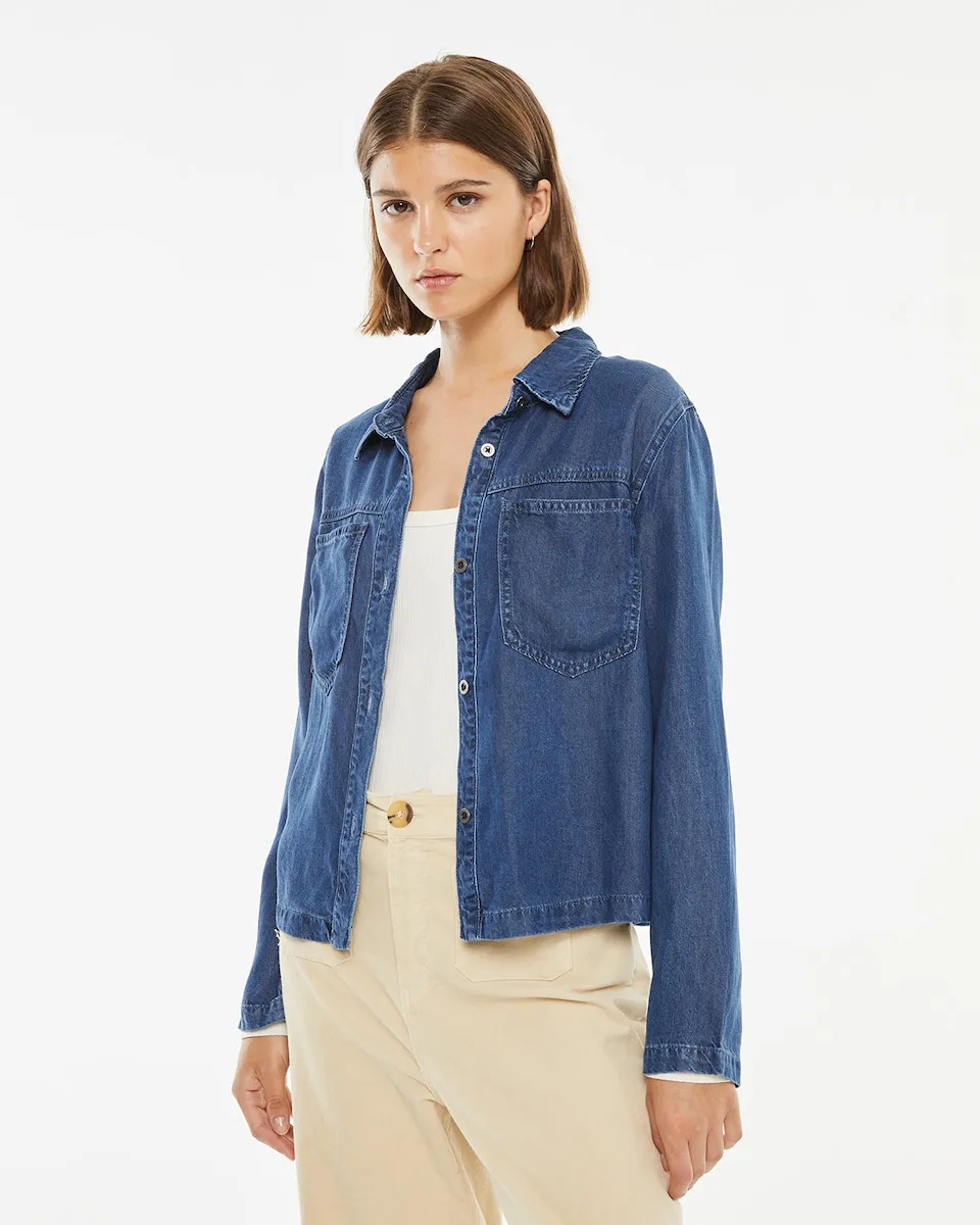 Женская рубашка из денима с нагрудными карманами System Action, синий
Женская рубашка из денима с нагрудными карманами System Action, синий