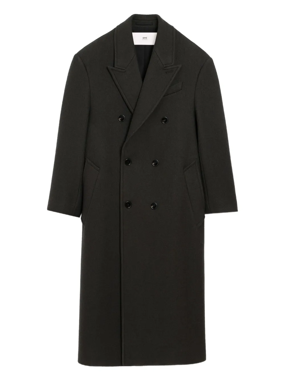 Двубортное пальто с заостренными лацканами AMI Paris, серый
Двубортное пальто с заостренными лацканами AMI Paris, серый