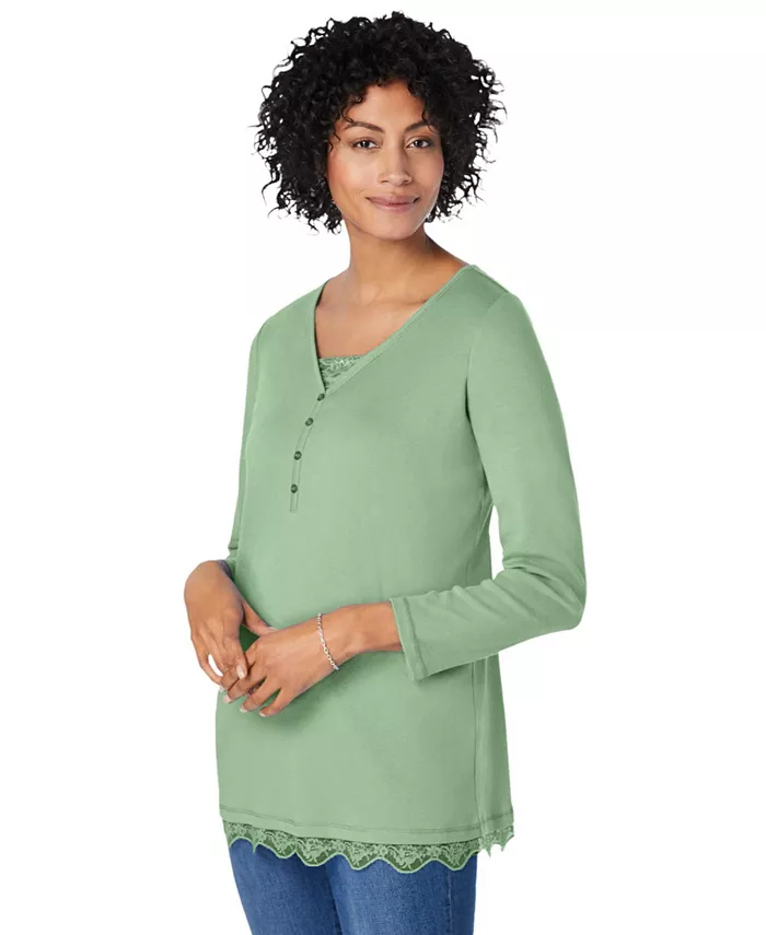 Женская футболка Within с кружевной отделкой в многослойном стиле Woman Within, слоновая кость/кремовый
Женская футболка Within с кружевной отделкой в многослойном стиле Woman Within, слоновая кость/кремовый