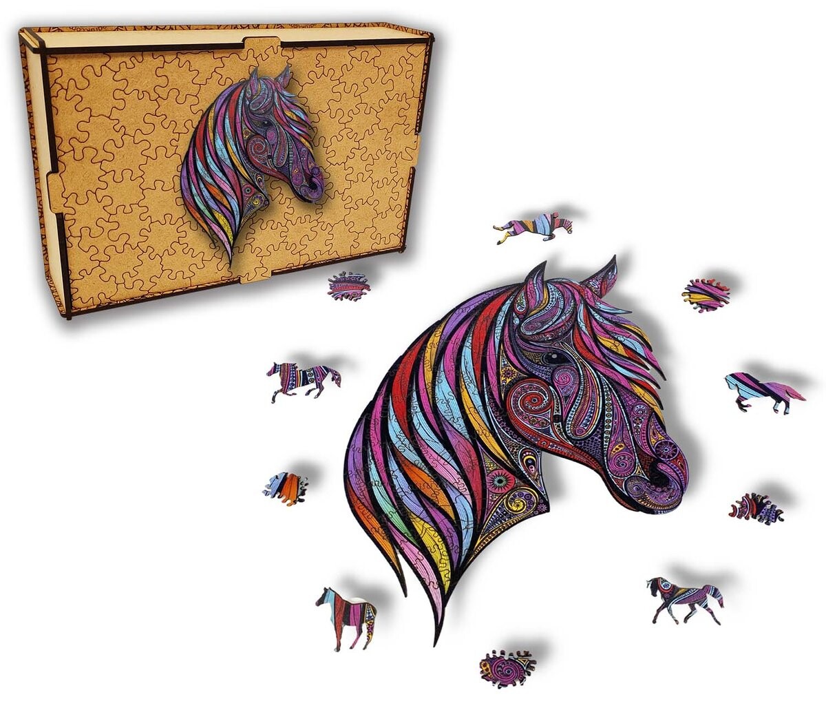 Деревянный пазл для детей и взрослых Лошадь в деревянной коробке + коврик HOME DRUK
Деревянный пазл для детей и взрослых Лошадь в деревянной коробке + коврик HOME DRUK