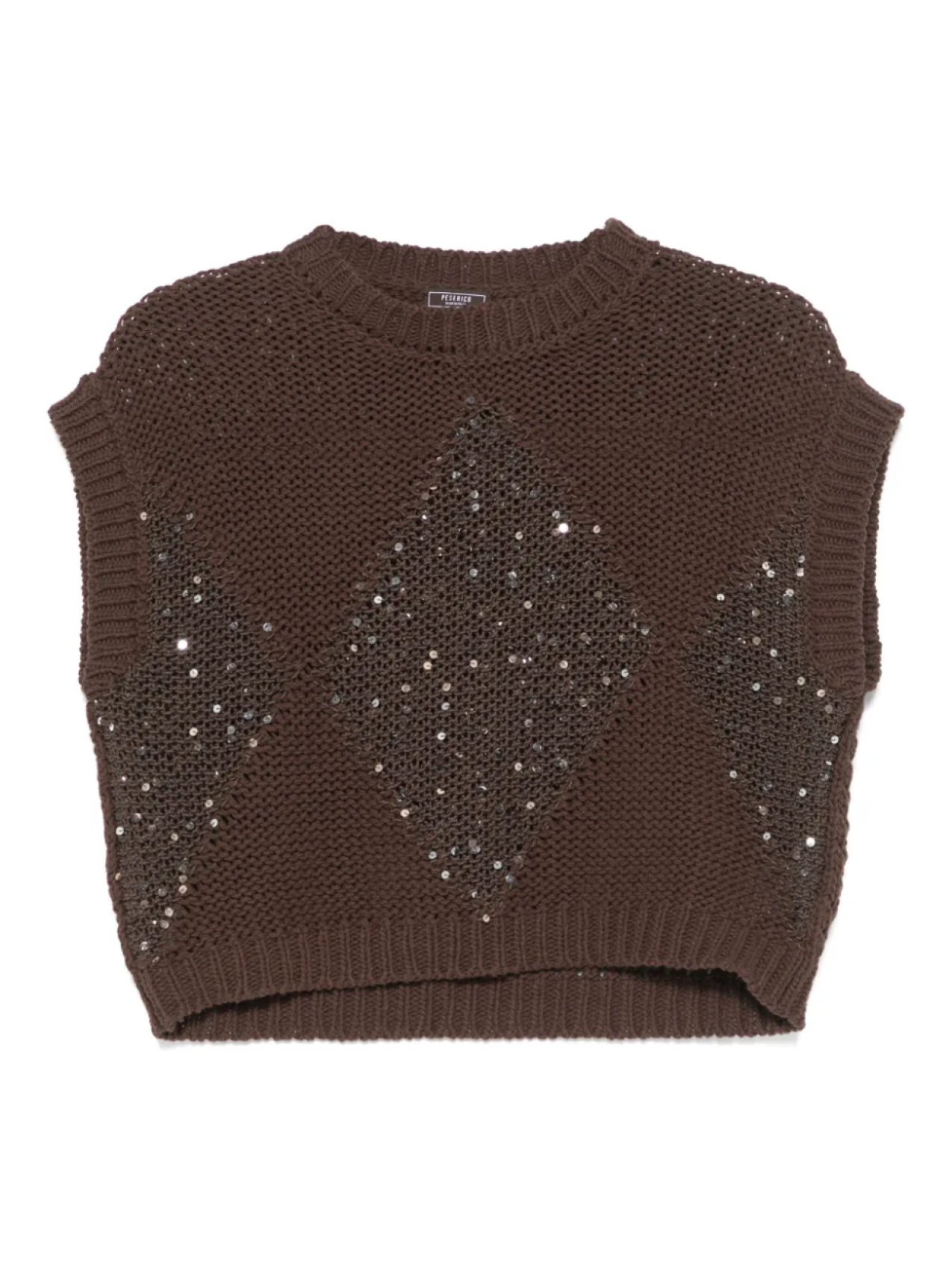 Хлопковый жилет, украшенный пайетками Peserico, коричневый
Хлопковый жилет, украшенный пайетками Peserico, коричневый