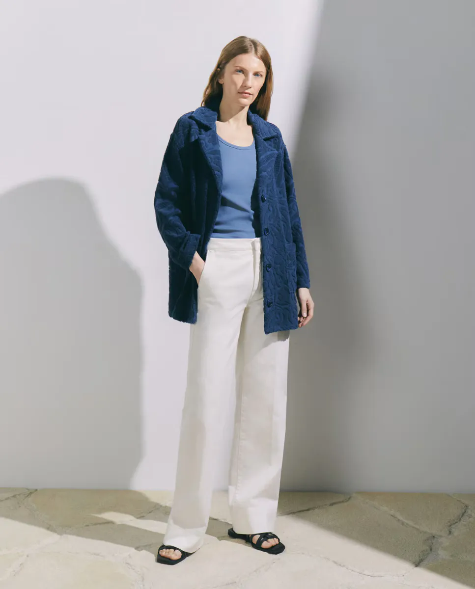 Женский повседневный блейзер из махровой ткани Stella Rittwagen, тёмно-синий 
Женский повседневный блейзер из махровой ткани Stella Rittwagen, тёмно-синий