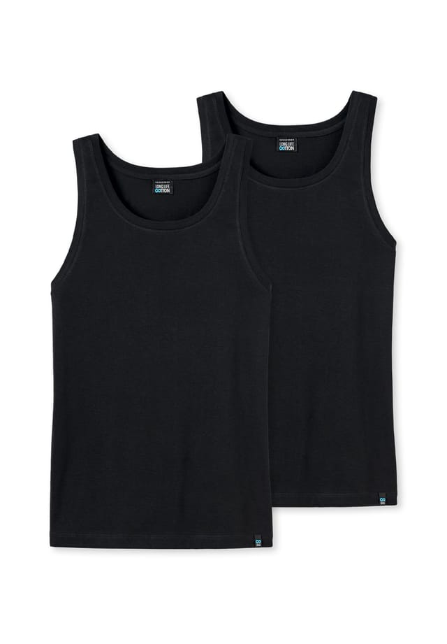 Майка/Топ 2 шт. в упаковке долговечный хлопок Schiesser, черный 
Майка/Топ 2 шт. в упаковке долговечный хлопок Schiesser, черный