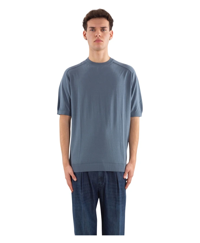 Вязаная футболка-реглан из хлопкового крепа Eleventy, синий
Вязаная футболка-реглан из хлопкового крепа Eleventy, синий