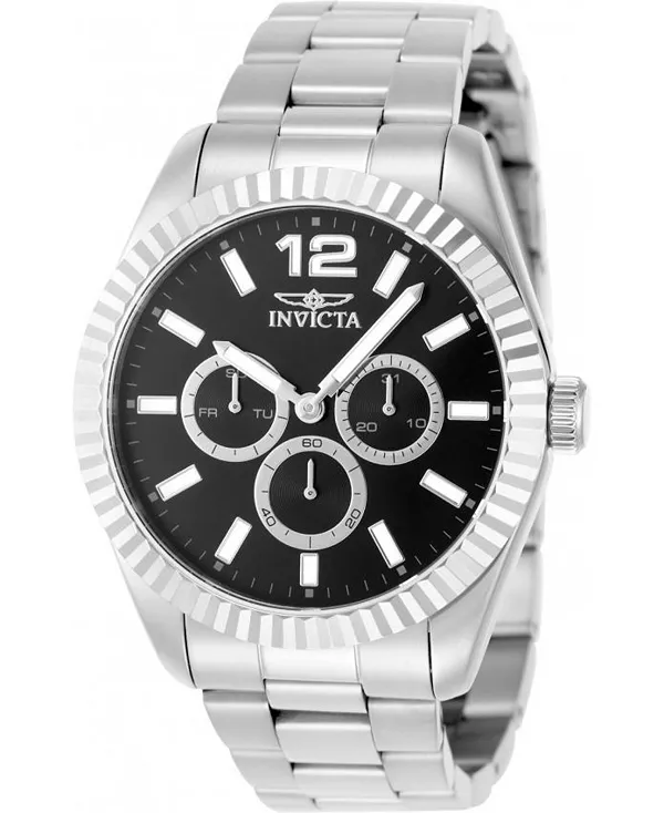 Мужские кварцевые часы-хронограф 49511 с черным циферблатом Invicta, silver
Мужские кварцевые часы-хронограф 49511 с черным циферблатом Invicta, silver