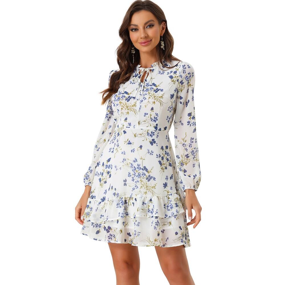 Женское летнее многослойное платье с завязкой и V-образным вырезом, полупрозрачное шифоновое мини-платье с длинными рукавами ALLEGRA K, белый
Женское летнее многослойное платье с завязкой и V-образным вырезом, полупрозрачное шифоновое мини-платье с длинными рукавами ALLEGRA K, белый