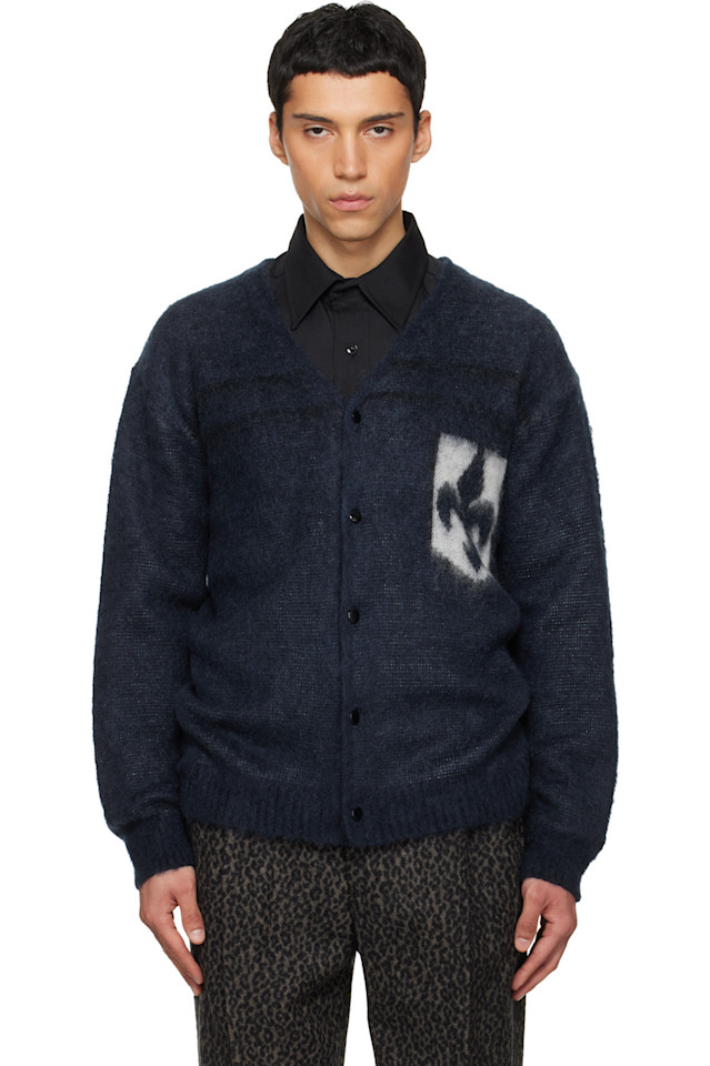 Кардиган из мохера с эмблемой Needles, темно-синий
Кардиган из мохера с эмблемой Needles, темно-синий